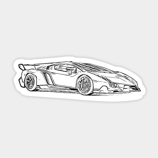 Veneno Wireframe Sticker by Auto-Prints